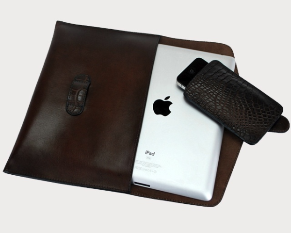 alligator skin leather ipad sleeve