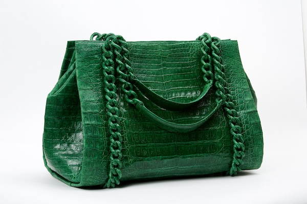 Exotic Leather News Nancy Gonzalez Combines Color Caiman Skin Caiman Crocodile Skin Bag Resized 600
